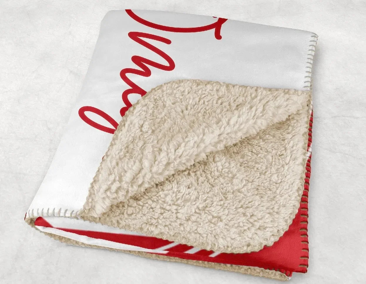 Alpha Chi Omega XL 60x80 Sherpa Throw Blanket - Wide Band Throw Blankets