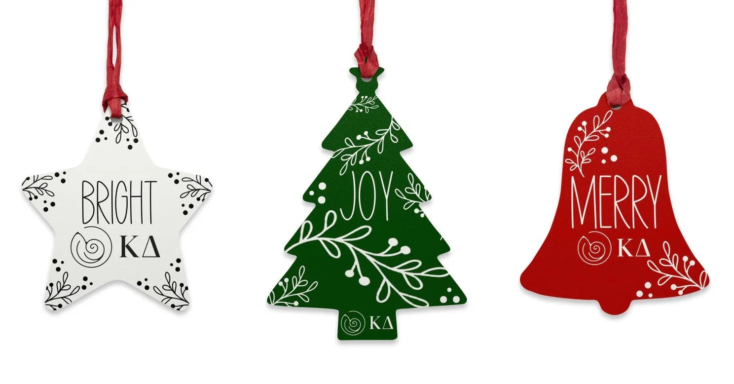 Kappa Delta Wood Christmas Ornaments Magnets (Set of 3) | Kaydee Gifts