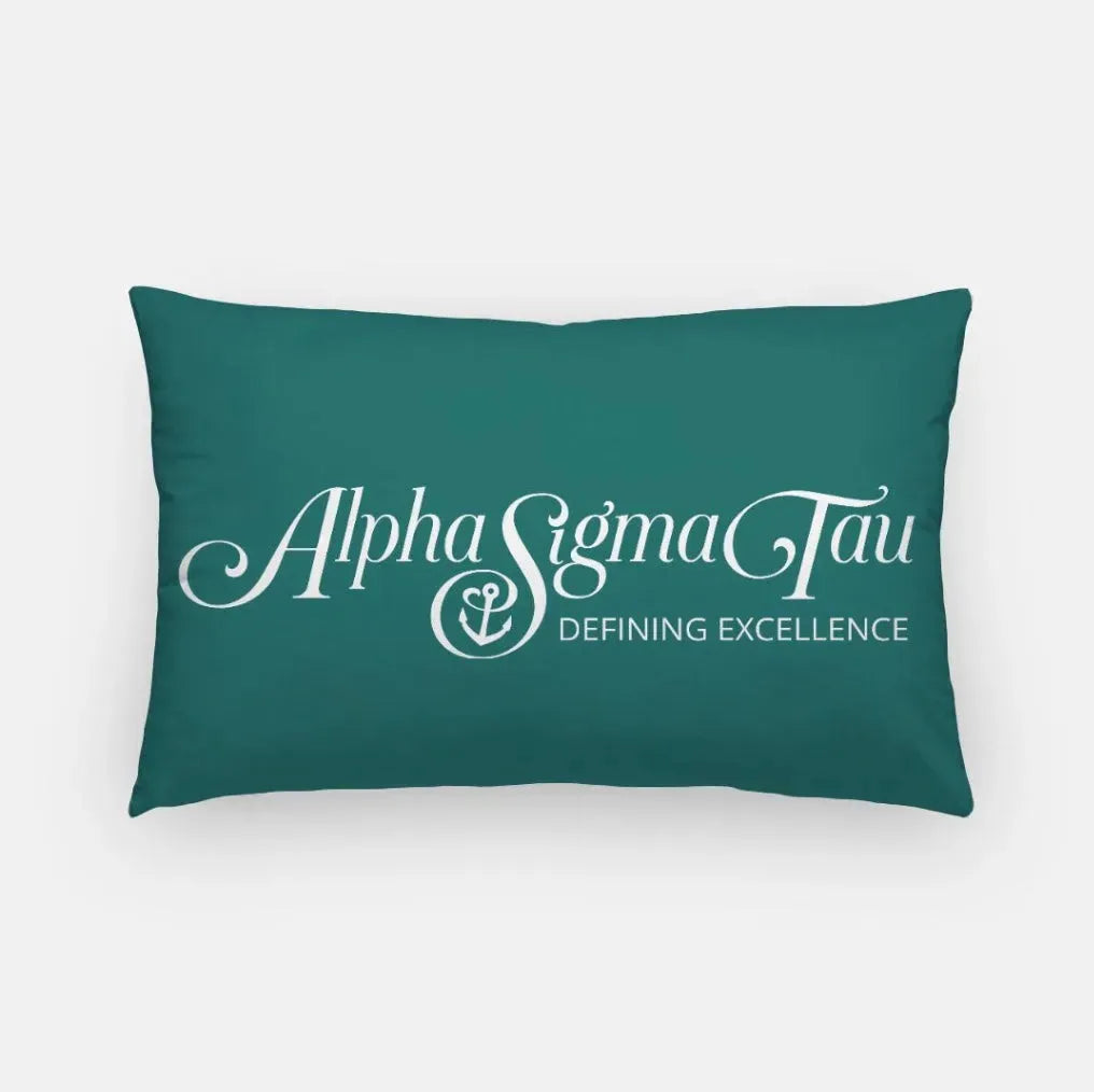 Alpha Sigma Tau Lumbar Pillow Cover - Traditional Emerald Pillow Covers