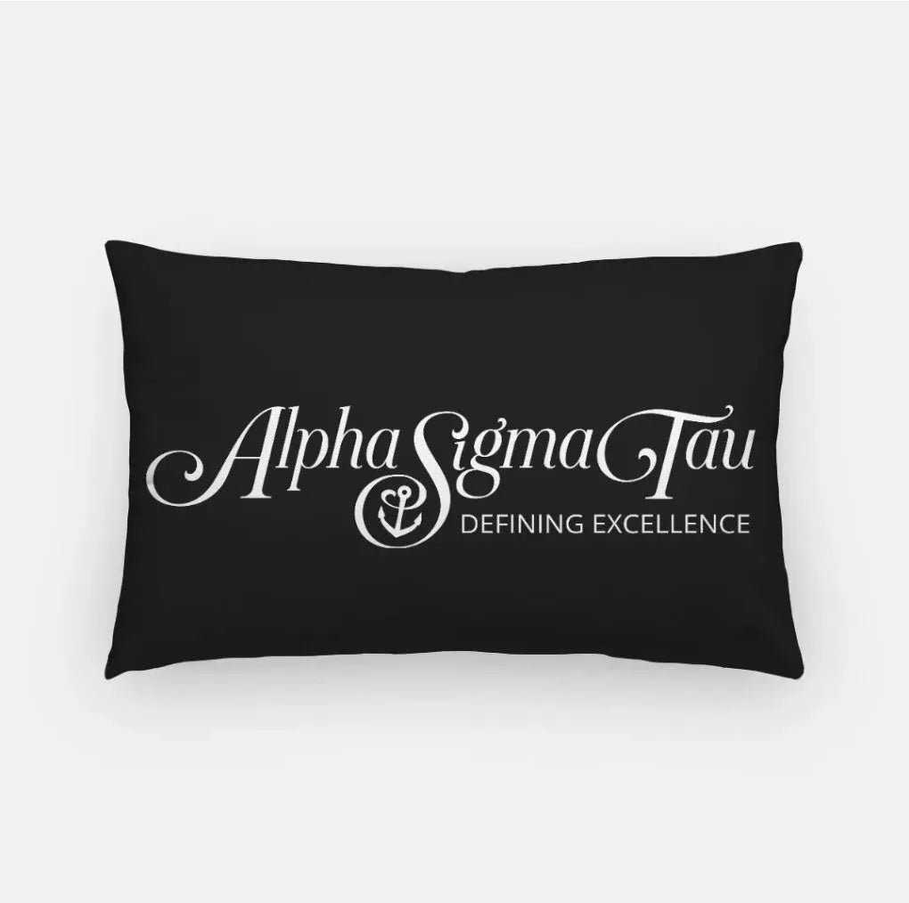 Alpha Sigma Tau Lumbar Pillow Cover - Traditional Black Pillow Covers