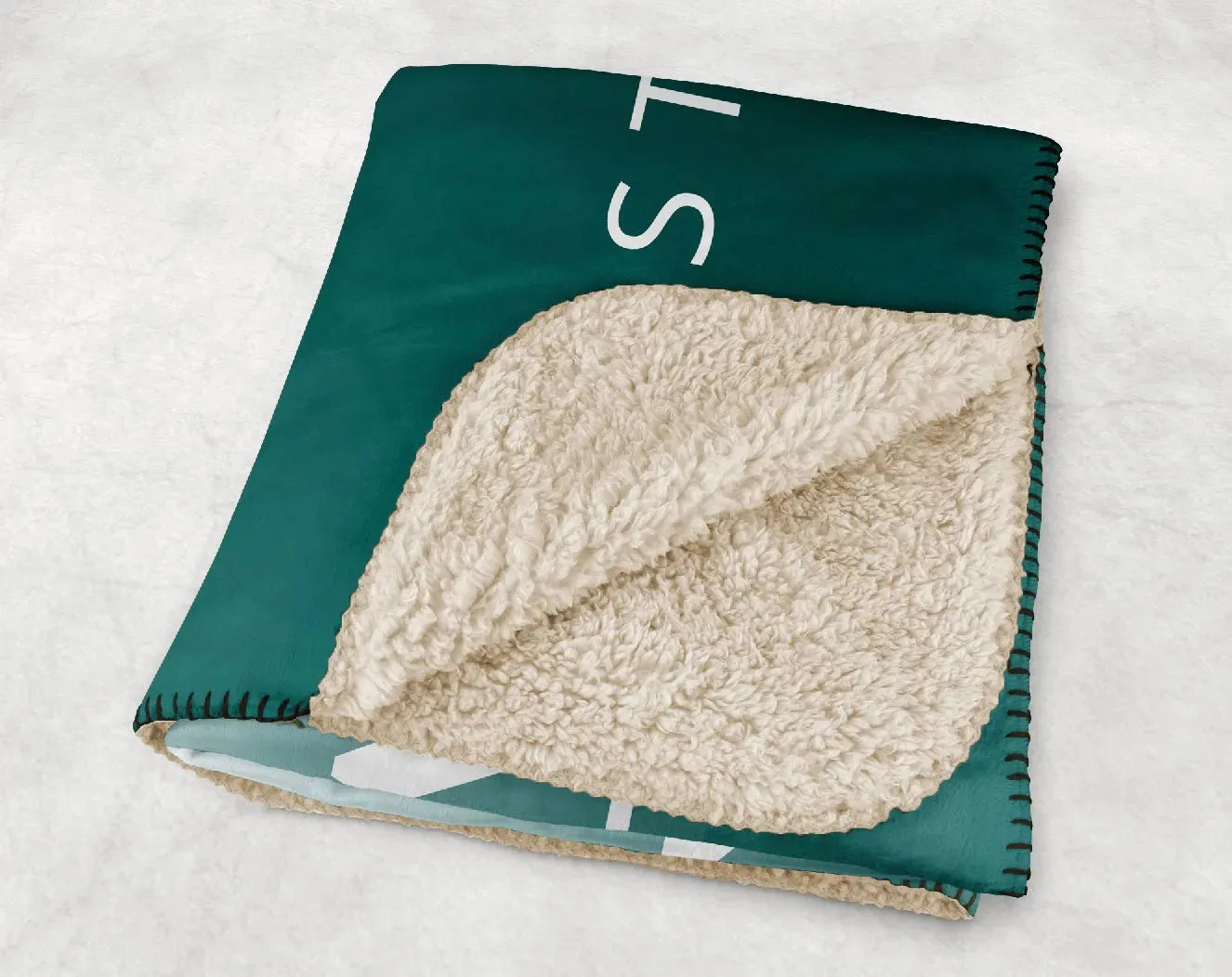 Alpha Sigma Tau XL 60x80 Sherpa Throw Blanket - Gradient Throw Blankets