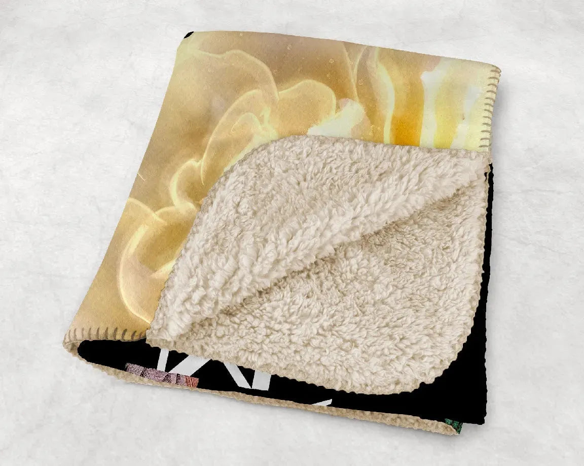 Sigma Delta Tau XL 60x80 Sherpa Throw Blanket - Roses Throw Blankets