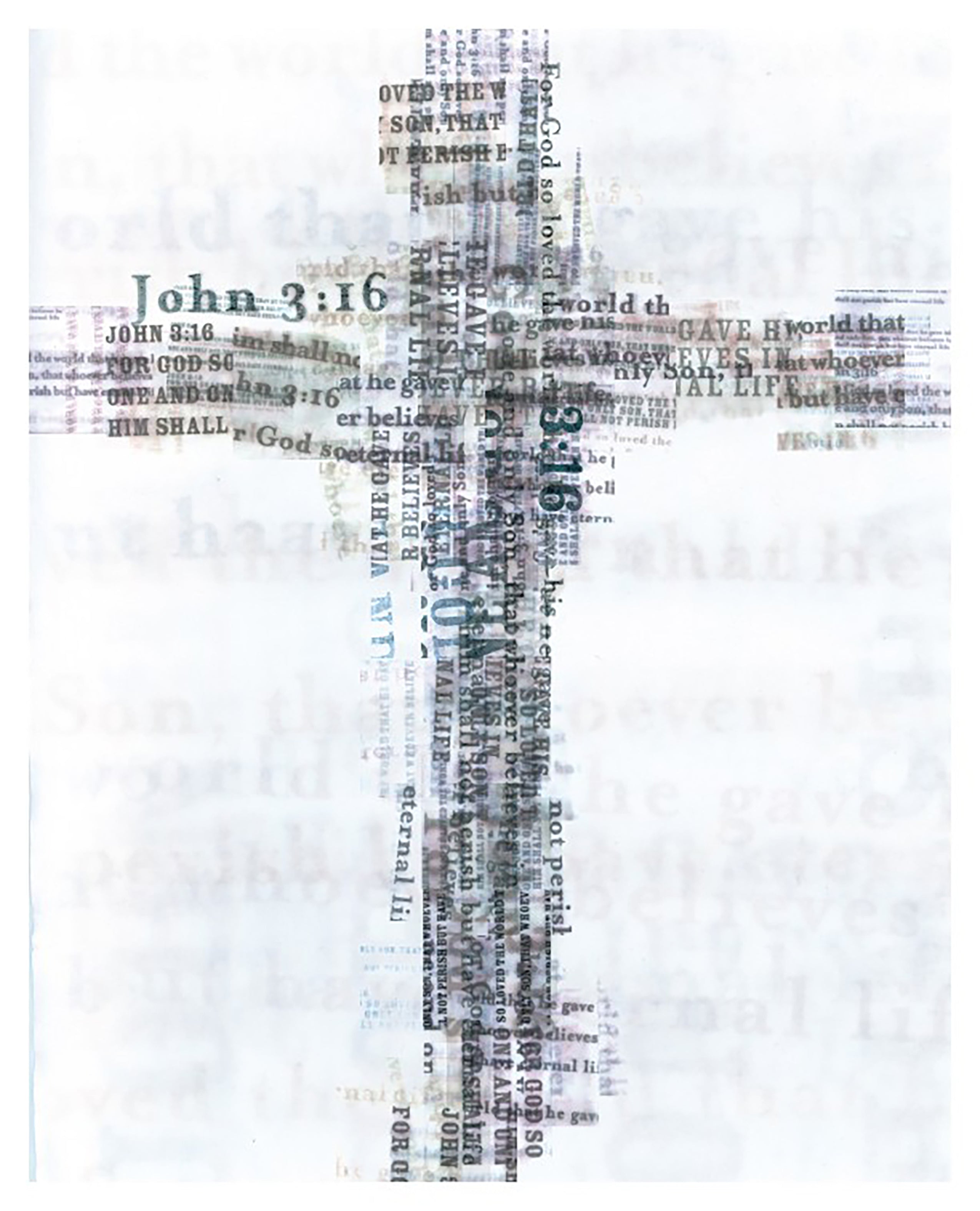 John 3:16 Cross Art Print: God So Loved The World | Religious Art