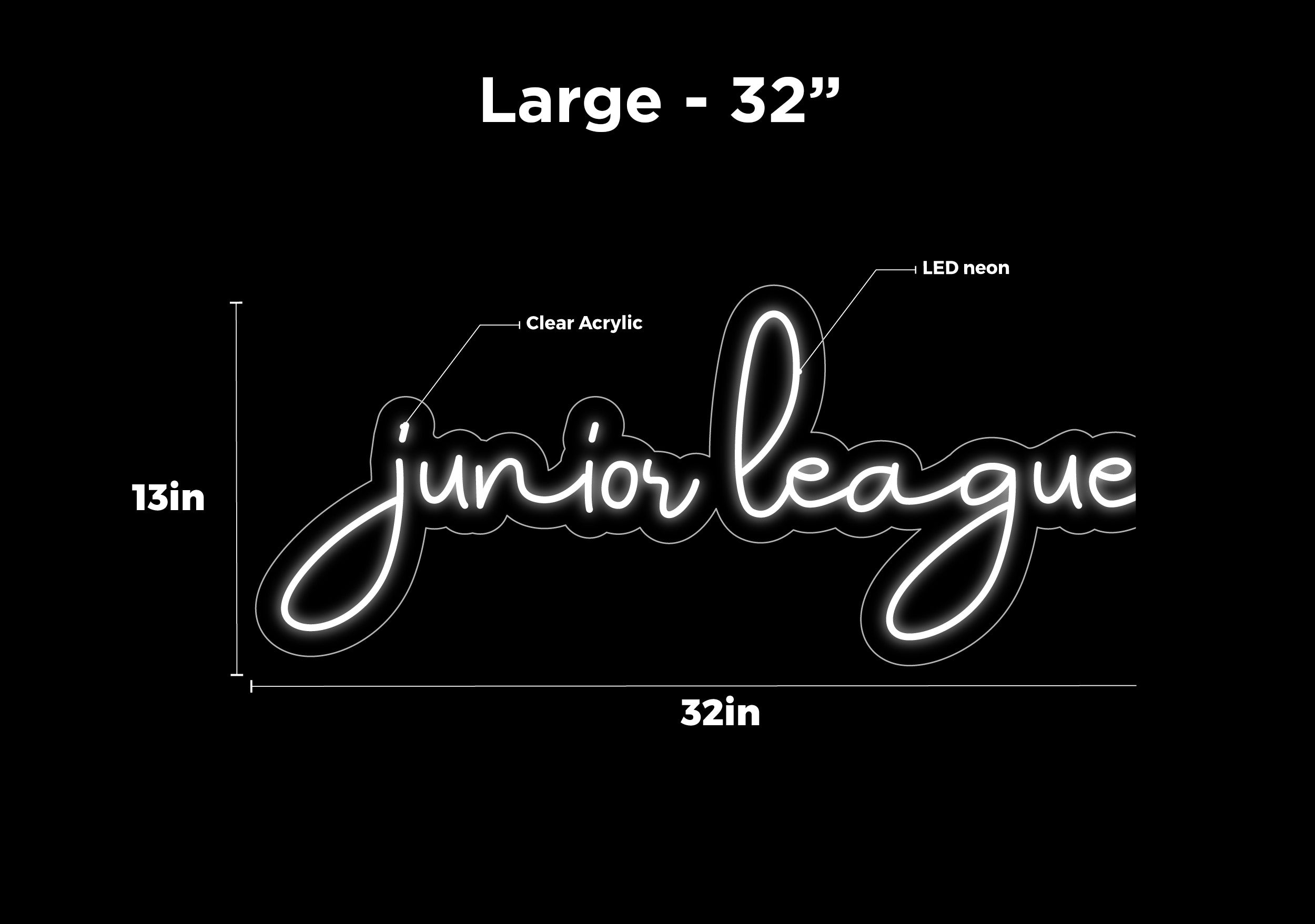 Junior League Script LED Neon Sign w/ Dimmer