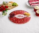 Junior League Rose Pattern Round Tempered Glass Cutting Board - (11.8" diameter)