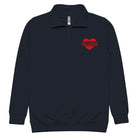 Junior League Quarter Zip Embroidered Pullover  Volunteer Heart Navy