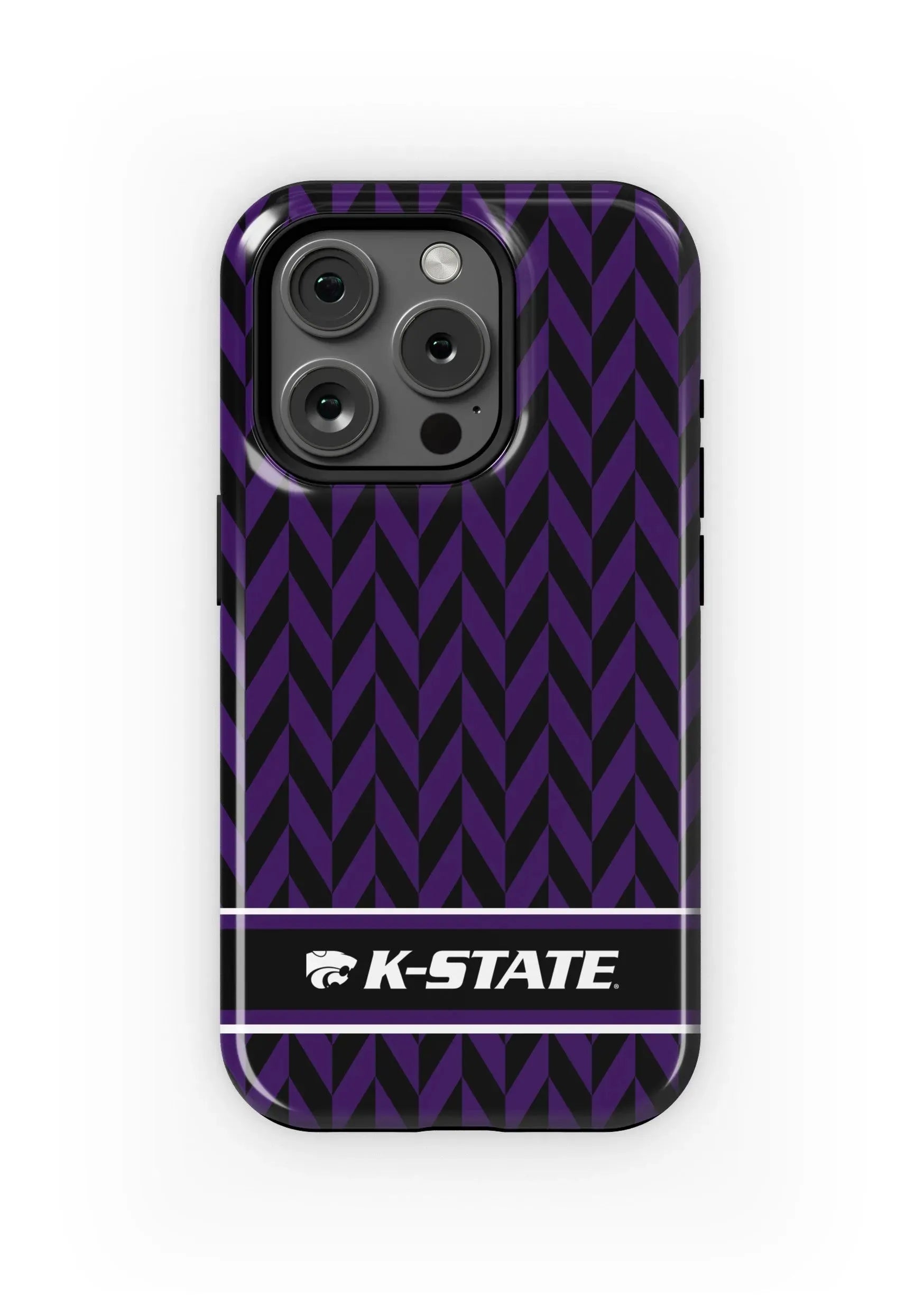 Kansas State University iPhone 16, 15, 14, 13 Mobile Phone Case - Zig Zag Gloss Mobile Phone Cases