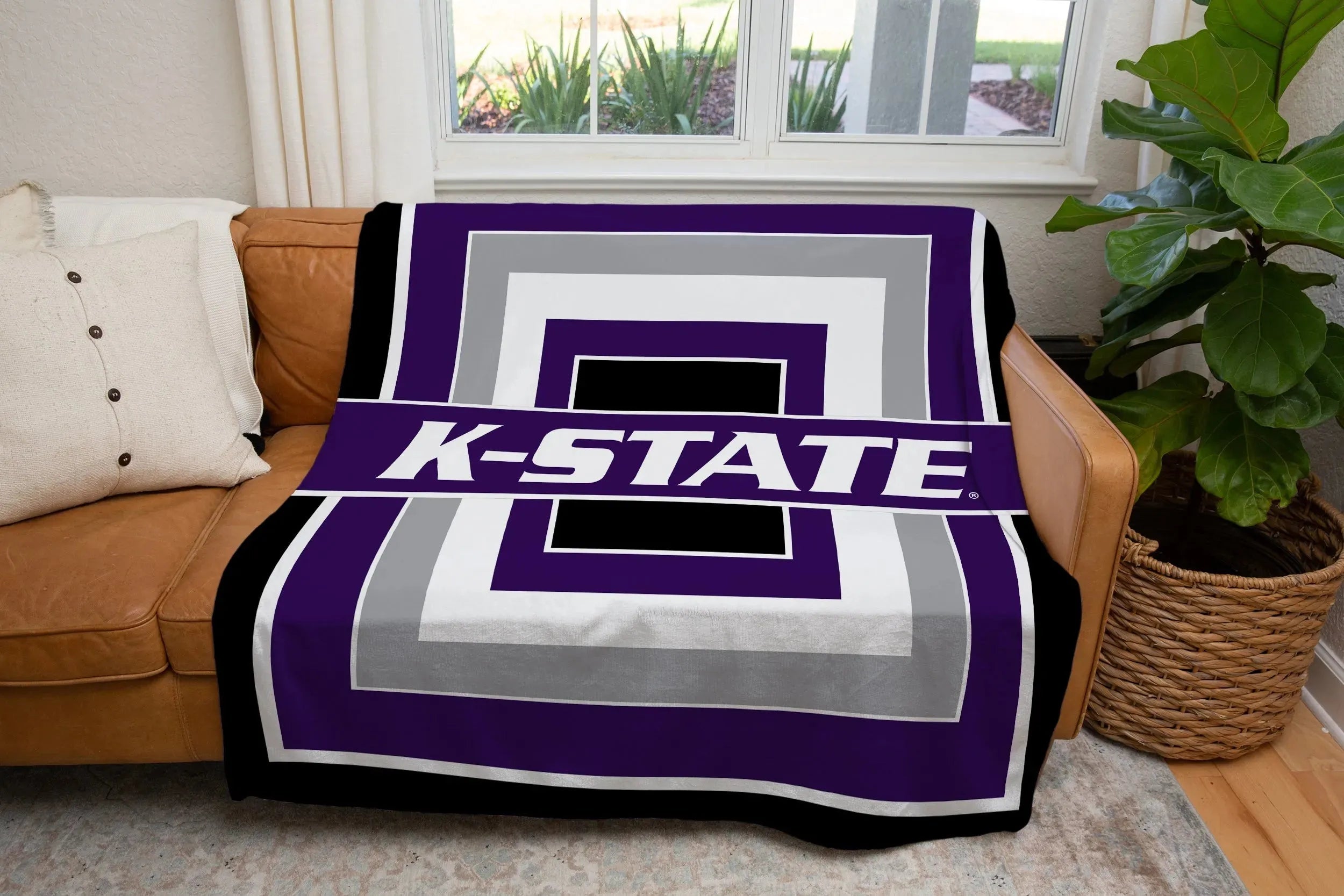 Kansas State University XL 60x80 Sherpa Blanket - Geo Throw Blankets