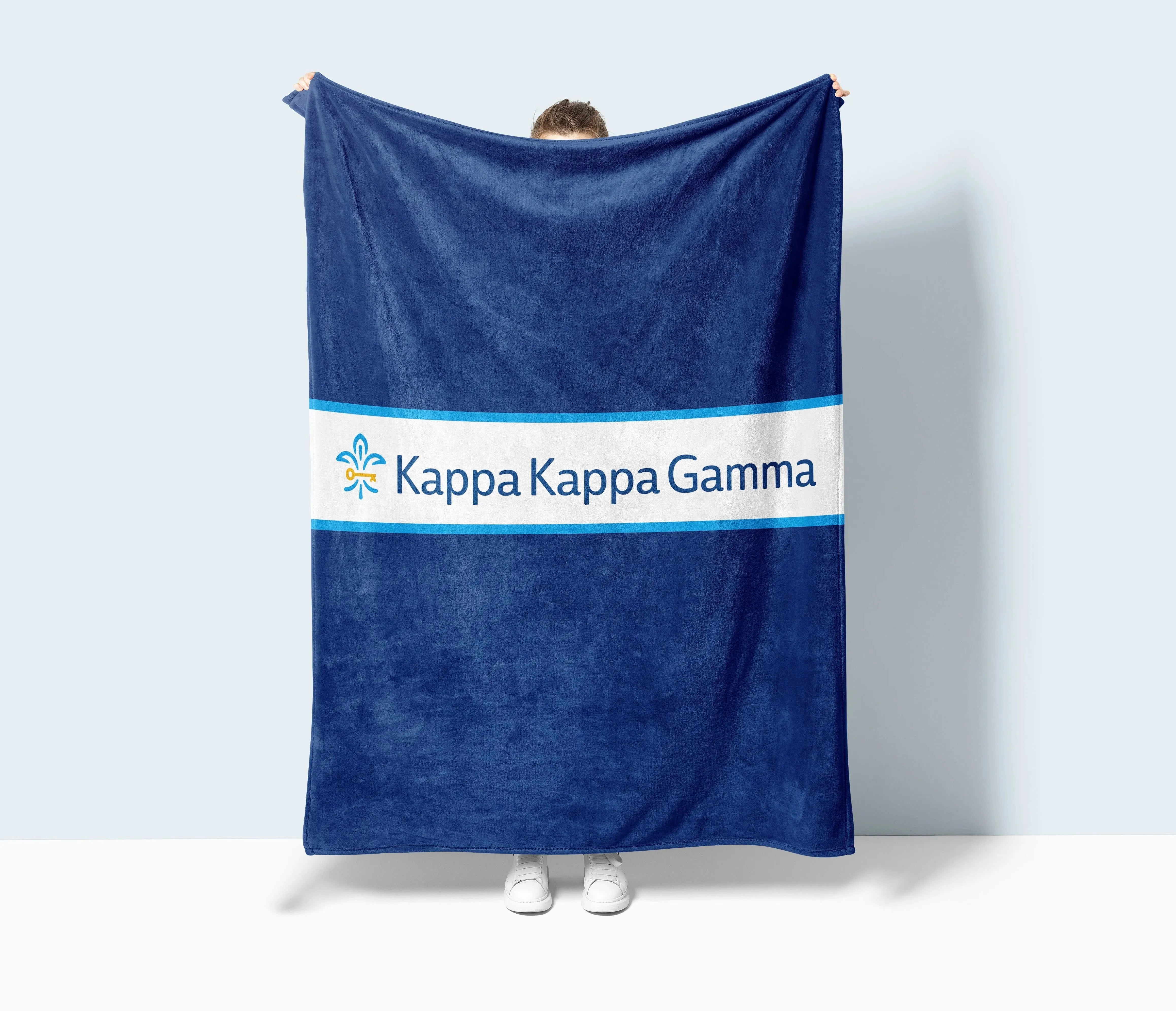 Kappa Kappa Gamma XL 60x80 Traditional Sherpa Blanket Throw Blankets