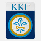KKG XL 60x80 Sherpa Blanket - Fleur de Key Wide Band Throw Blankets