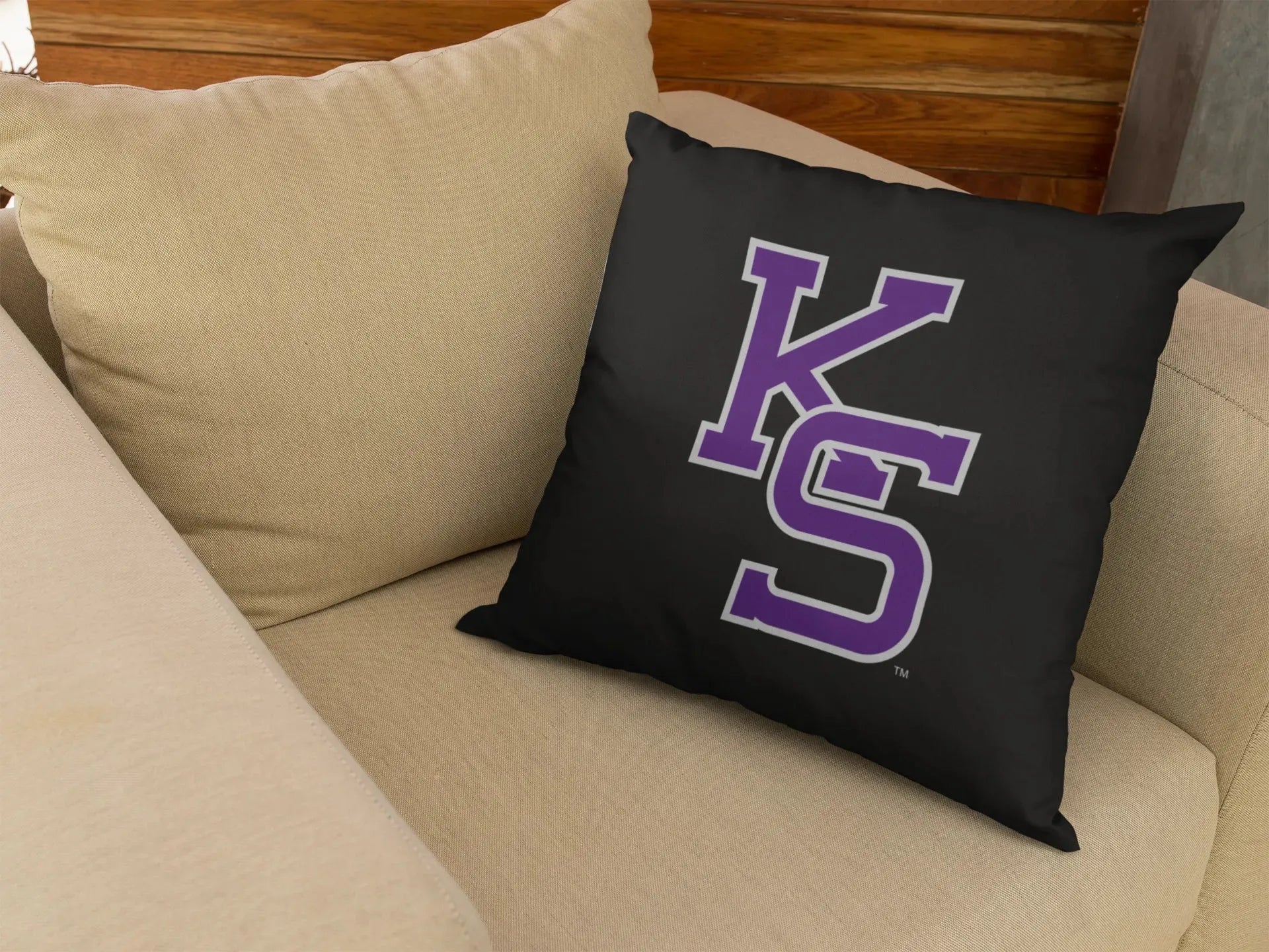 Kansas State University KS 18" Throw Pillow Cover - Black Pillow Covers