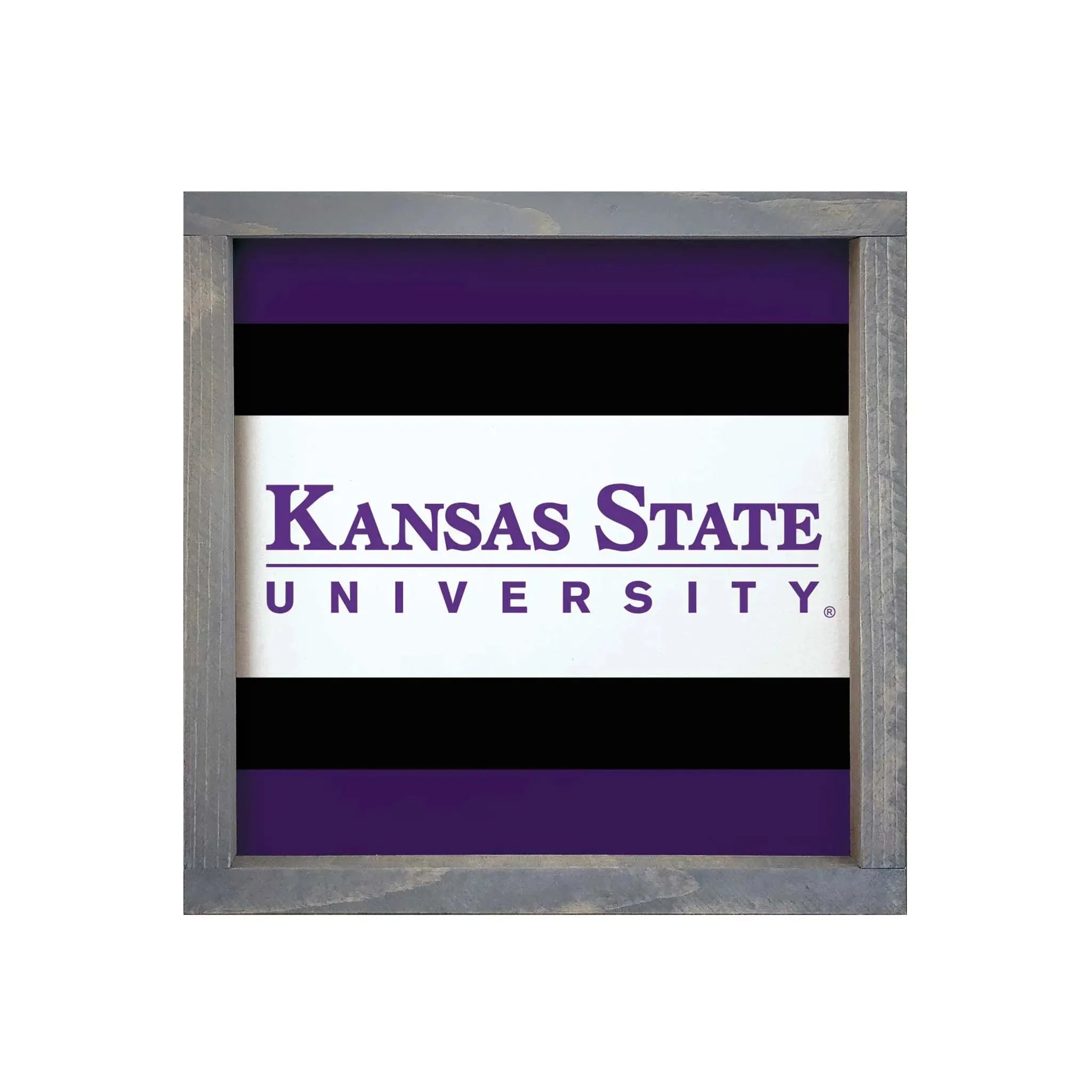 Kansas State University Sign - Traditional - 12"x12" Weathered Gray Wall Art & Signs