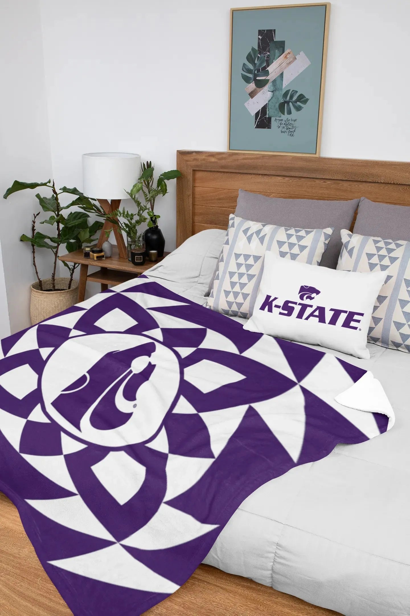 Kansas State University Sherpa Blanket - Tribal 60"x80" Throw Blankets