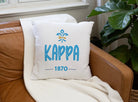 Kappa 1870 Throw Pillow Cover - 18" | KKG Gifts & Dorm Decor | Campus Greek Fit