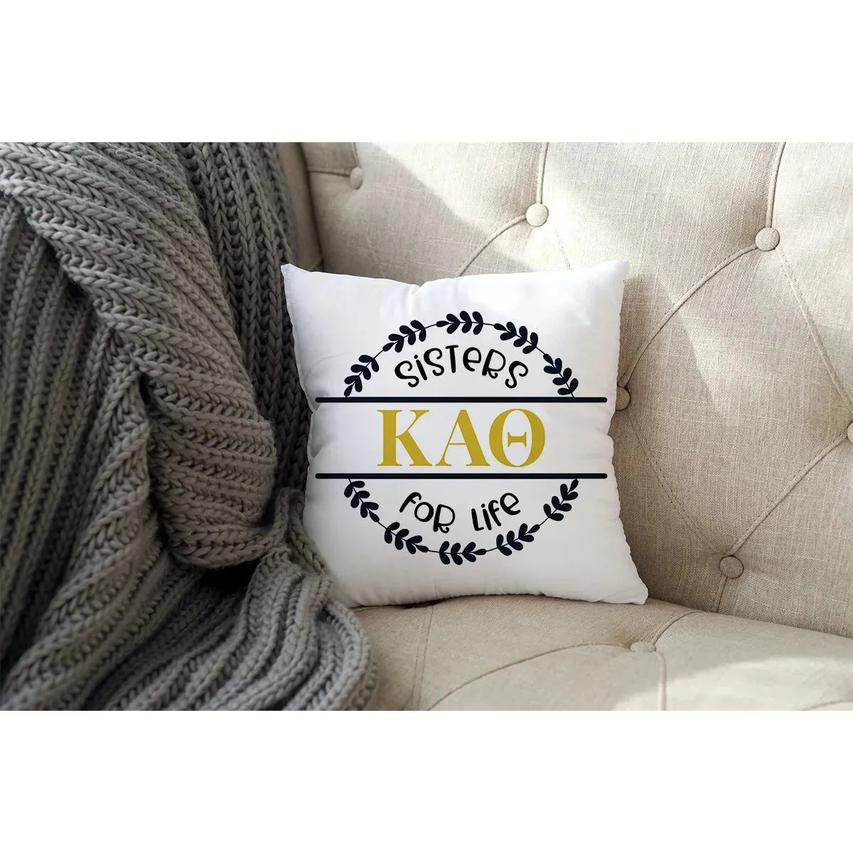 Kappa Alpha Theta 18" Throw Pillow Cover - Sisters for Life Pillow Covers