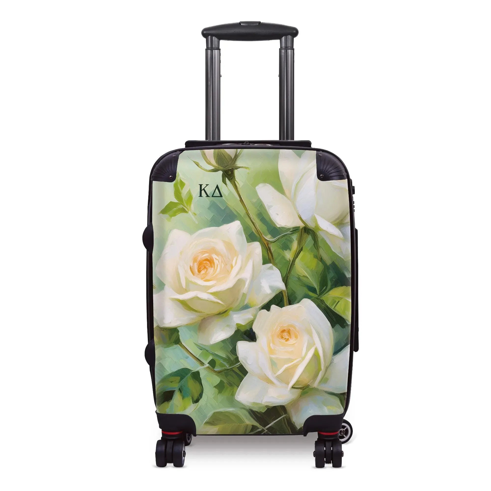 Kappa Delta Carry-on Suitcase - Bold White Roses Suitcases