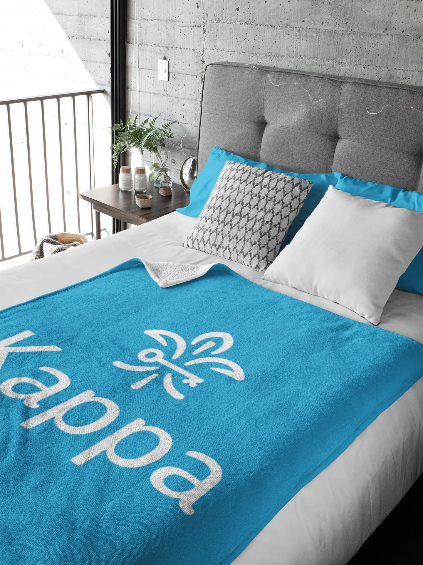 Kappa Sherpa Blanket - Gamma Blue - 60"x80" | Official Merchandise | Custom Gifts | Festive Fit Home