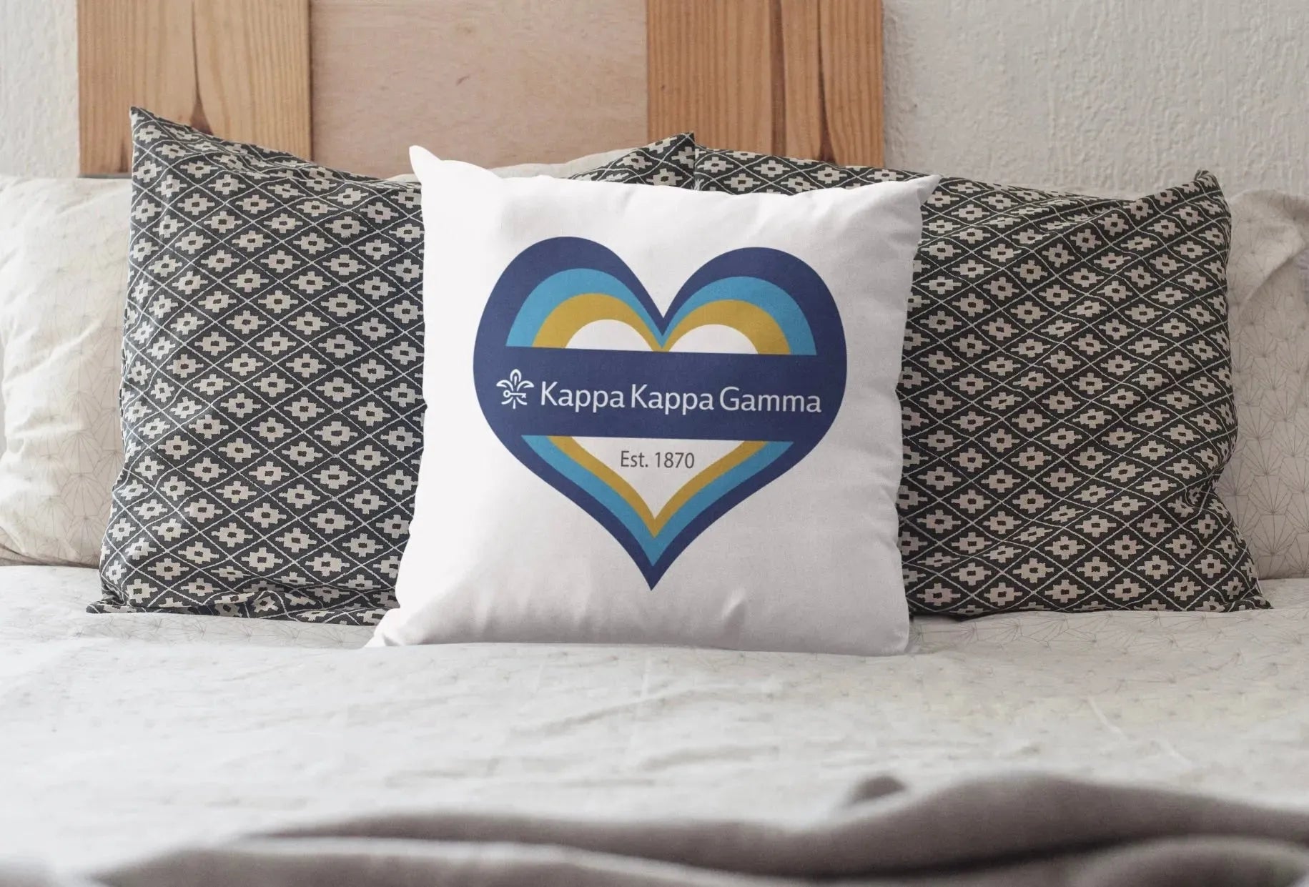 Kappa Kappa Gamma 18" Heart Throw Pillow Cover Pillow Covers