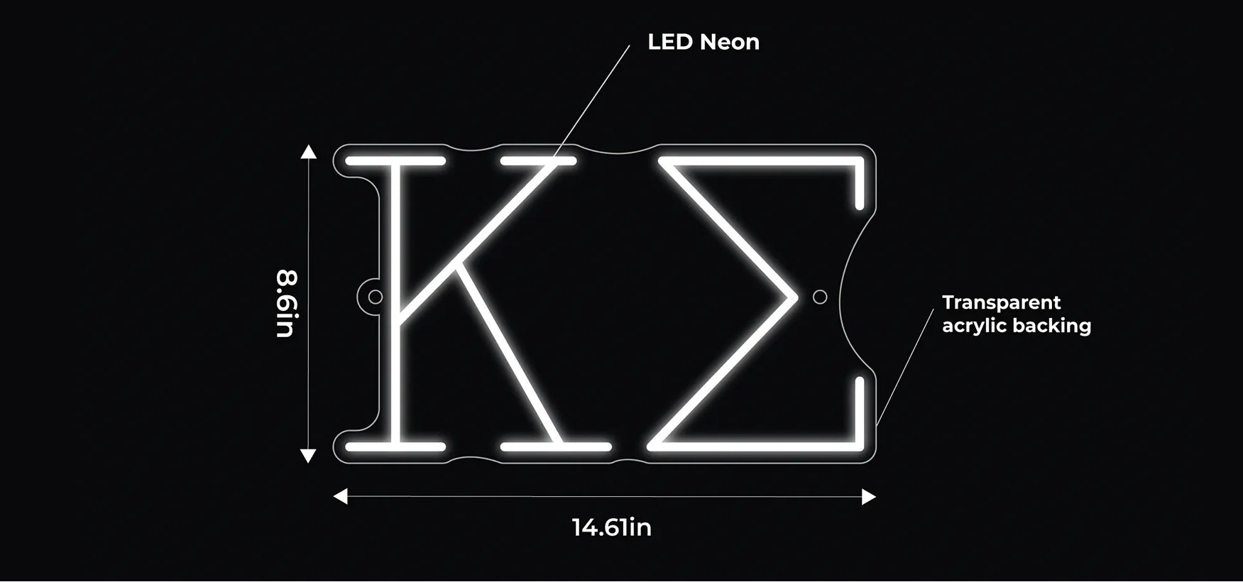 Kappa Sigma LED Neon Sign w/ Dimmer Neon Signs