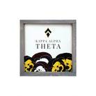 Kappa Alpha Theta 12x12 Wood Framed Sign - Pansies Weathered Gray Wall Art & Signs