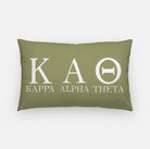 Kappa Alpha Theta Lumbar Pillow - Greek Letters Green