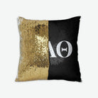 Kappa Alpha Theta Sequin Pillow Cover - Black Gold Pillow Covers