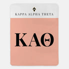 Kappa Alpha Theta XL 60x80 Sherpa Throw Blanket - Pink Wide Band