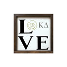 Kappa Delta 12x12 Wood Framed Sign - "LOVE" Walnut Stain Wall Art & Signs