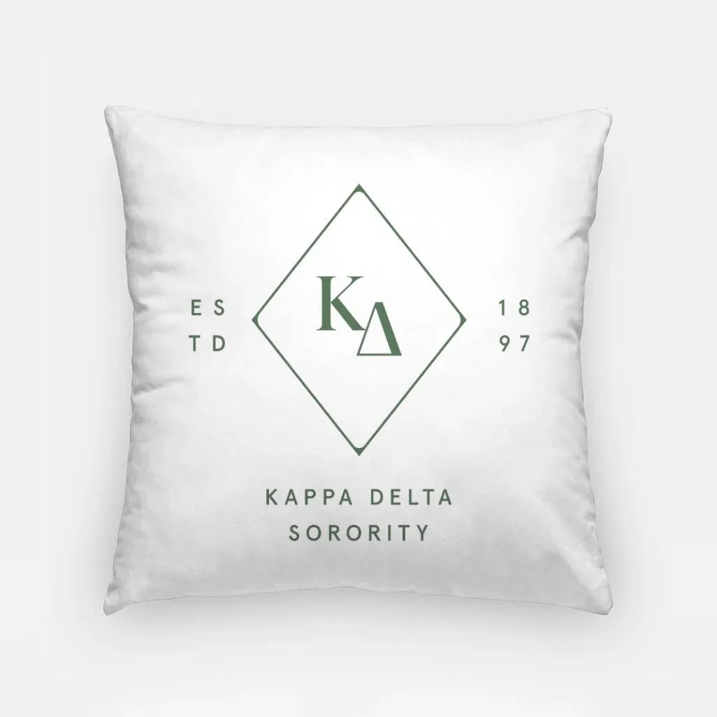 Kappa Delta 18" Throw Pillow - Greek Diamond Dark Olive
