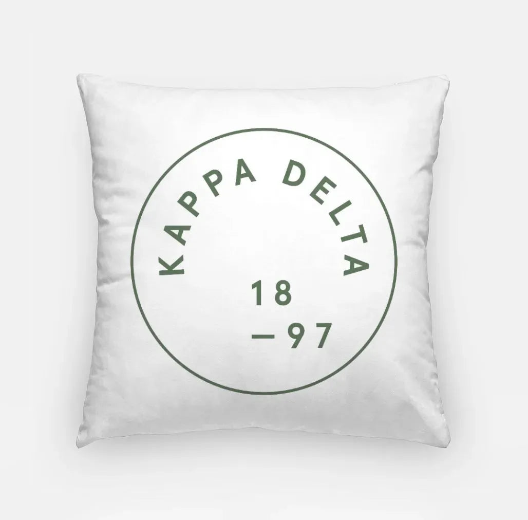 Kappa Delta Badge 18" Throw Pillow Dark Olive