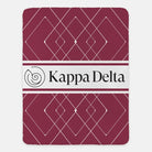 Kappa Delta XL 60x80 Sherpa Throw Blanket - Diamond Pattern Burgundy Throw Blankets