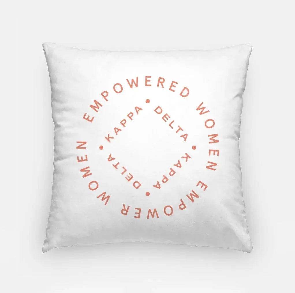 Kappa Delta Empowered Badge 18" Throw Pillow Curious Clay