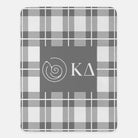 Kappa Delta XL 60x80 Plaid Sherpa Throw Blanket Soft Gray Throw Blankets