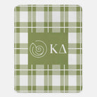 Kappa Delta XL 60x80 Plaid Sherpa Throw Blanket Olive Throw Blankets