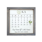 Kappa Delta Personalized Big Little Calendar Framed Sign - 12x12