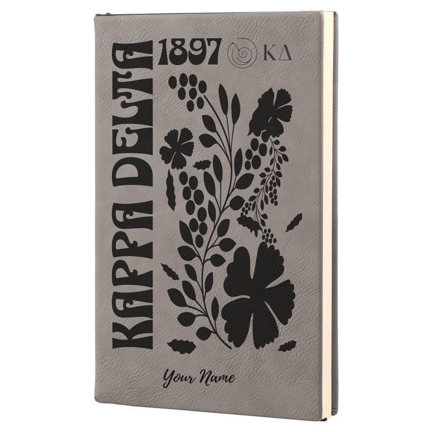 Kappa Delta Personalized Leatherette Notebook Journal - Retro Floral