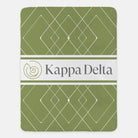 Kappa Delta XL 60x80 Sherpa Throw Blanket - Diamond Pattern Olive Throw Blankets