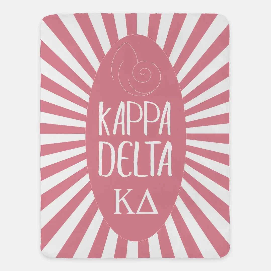 Kappa Delta Starburst XL 60x80 Sherpa Throw Blanket Active Pink Throw Blankets