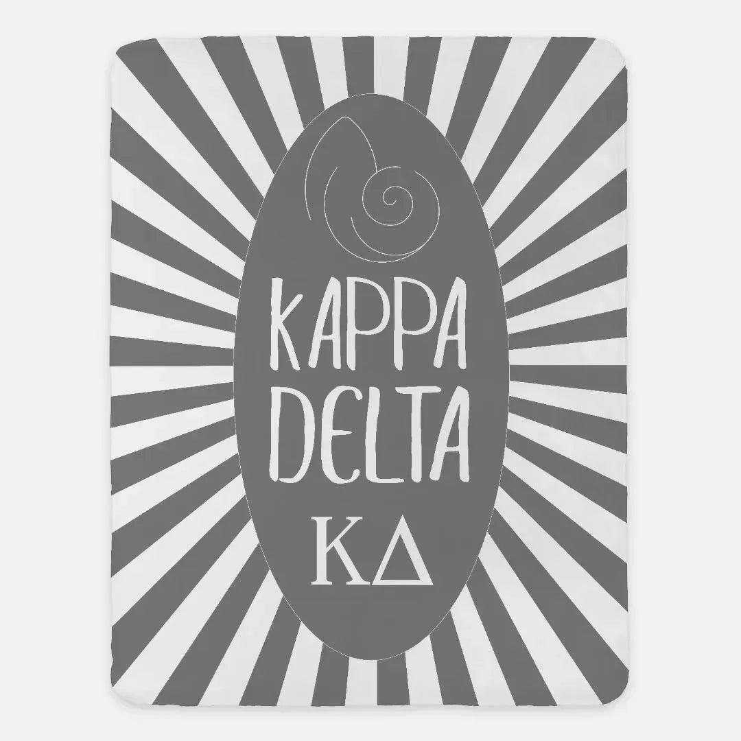 Kappa Delta Starburst XL 60x80 Sherpa Throw Blanket Soft Gray Throw Blankets
