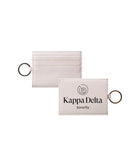Kappa Delta Traditional Vegan Saffiano Leather Keychain Card Holder Black Travel Wallet