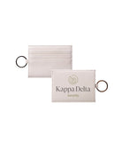 Kappa Delta Traditional Vegan Saffiano Leather Keychain Card Holder Full Color Travel Wallet