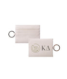 Kappa Delta Vegan Saffiano Leather Keychain Card Holder - Greek Letters Full Color Travel Wallet
