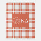 Kappa Delta XL 60x80 Plaid Sherpa Throw Blanket Confident Coral