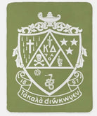 Kappa Delta XL 60x80 Sherpa Throw Blanket - Crest Olive Throw Blankets