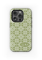 Kappa Delta iPhone 16, 15, 14 Mobile Phone Case - Olive Ornate Gloss Mobile Phone Cases