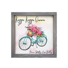 Kappa Kappa Gamma 12x12 Wood Framed Sign - Floral Bike Weathered Gray Wall Art & Signs