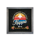 Kappa Kappa Gamma 12x12 Wood Framed Sign - Retro Sunset Weathered Gray Wall Art & Signs