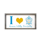 Kappa Kappa Gamma 12x24 Wood Framed Sign - I "Heart" Coat of Arms Weathered Gray Wall Art & Signs