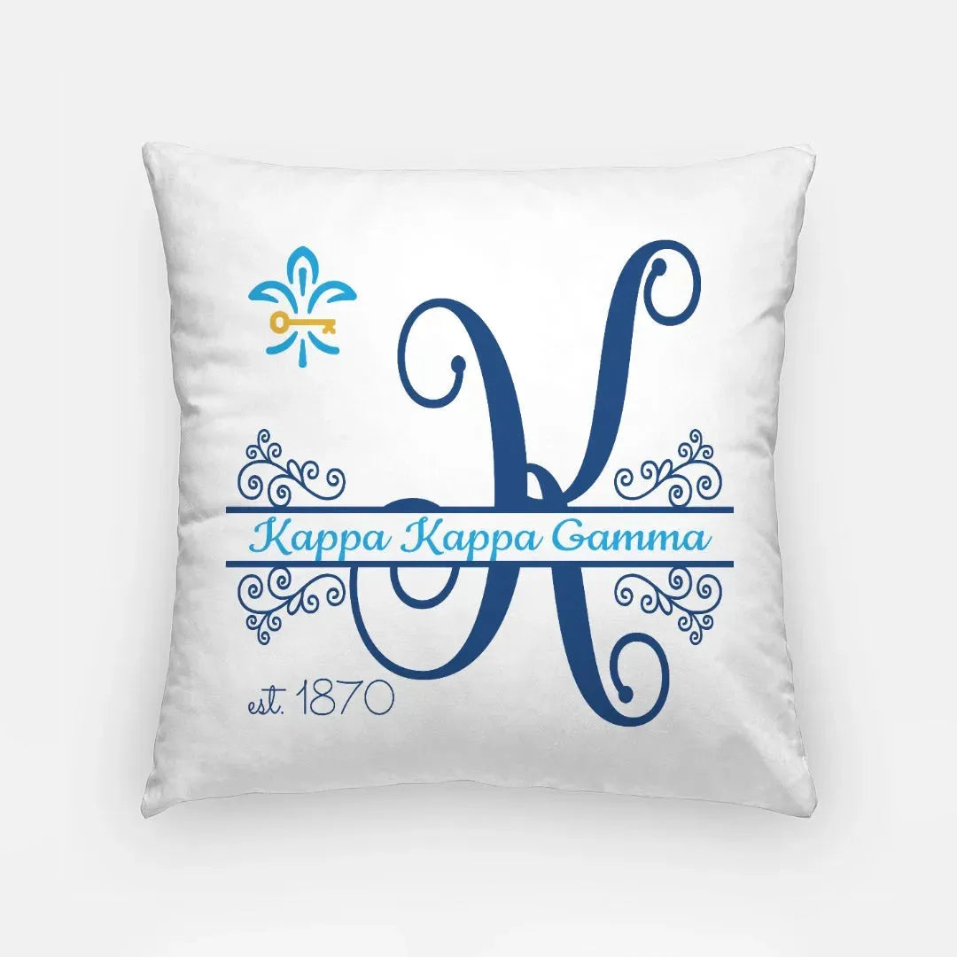 Kappa Kappa Gamma 18" Monogram Pillow