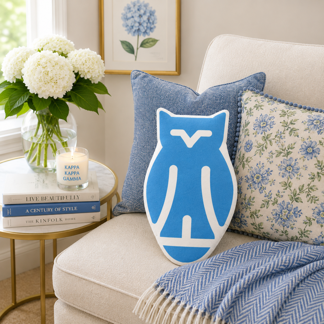 Kappa Kappa Gamma Owl Custom-Shape Throw Pillow | KKG Gifts